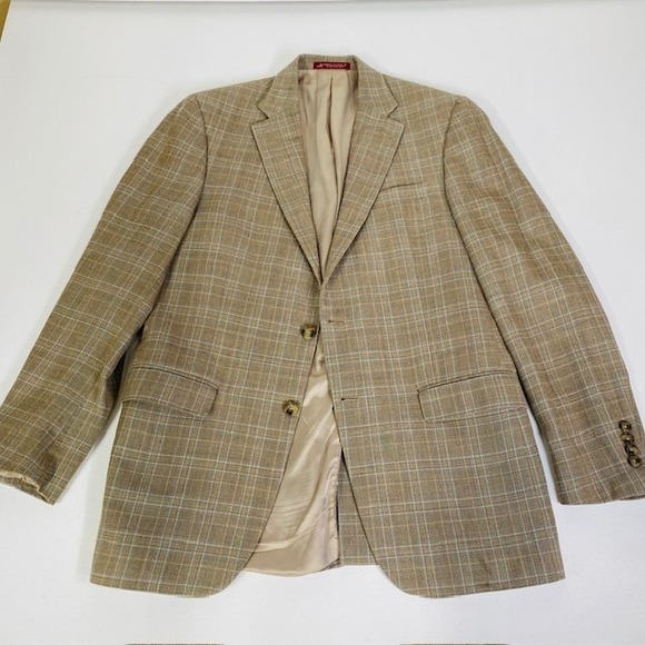 Hart Schaffner Marx Plaid Blazer Sport Coat Two Button Jacket‎ 40L - Picture 1 of 11